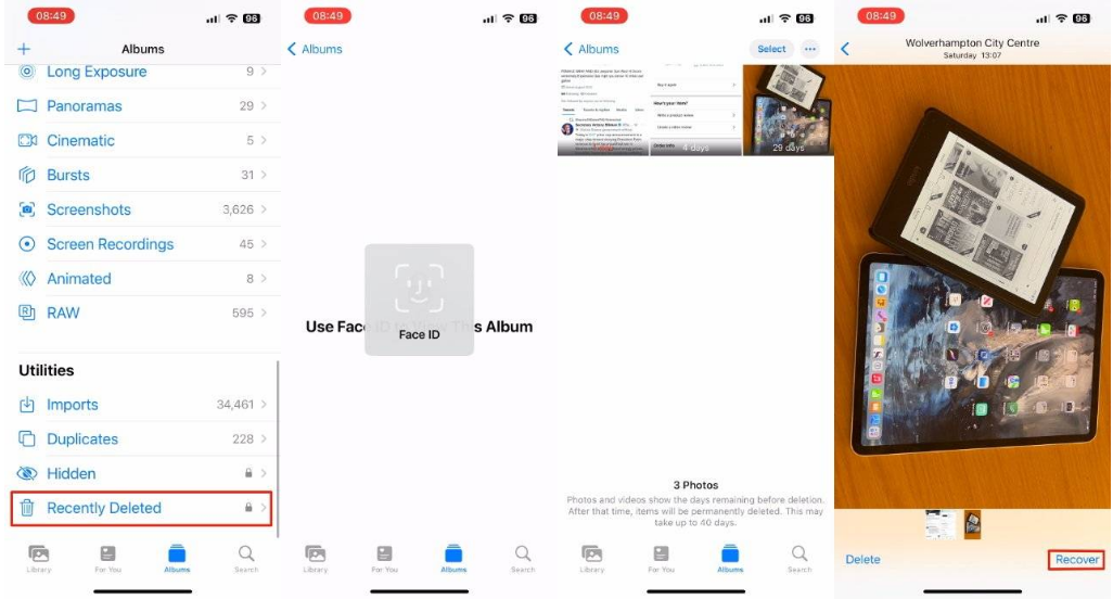 武隆苹果14维修分享 iPhone14 上恢复已删除的照片 