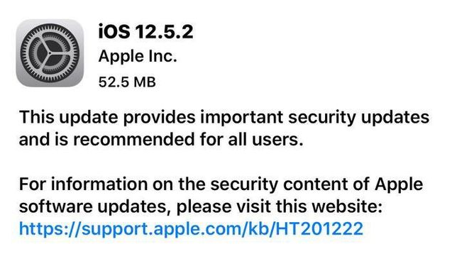 武隆苹果手机维修分享iOS12.5.2发布，建议所有老苹果用户安装 